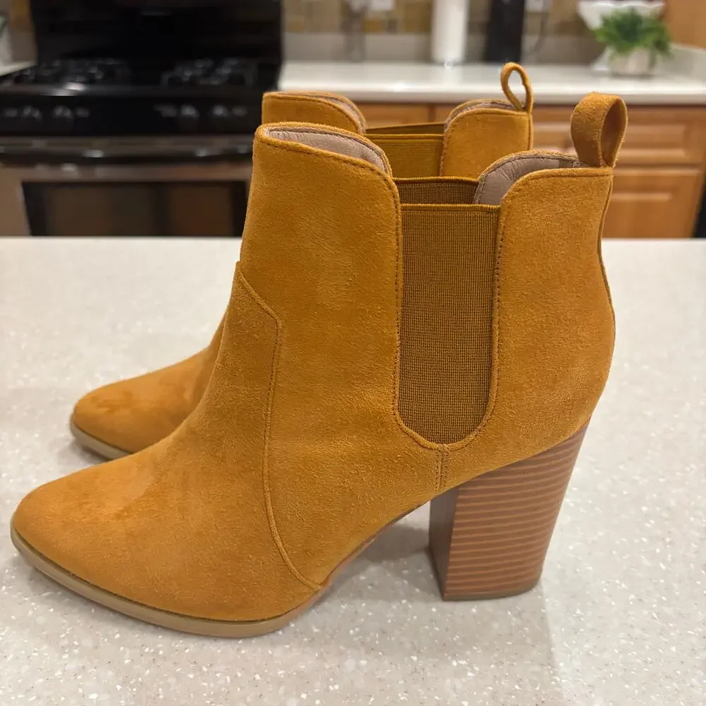 Womens Pull On Boots  Sz 7.5 Brown Suede Western Office Career Business 3